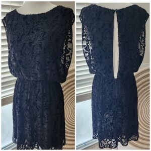 Alice + Olivia Black Velvet Burnout Dress Sz S